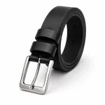 Leather Belt with Brass Buckle